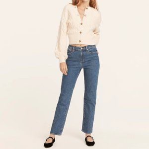 BNWT NEW J.Crew Full Length '90s classic straight jean in Heartwood wash Sz 28!
